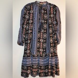 Wild Horses Anthropologie Boho Whimsical Patterned Dress Size Medium